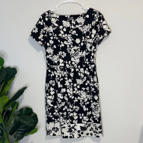 Talbots Black and White Floral Midi Dress - Picture 4 of 5
